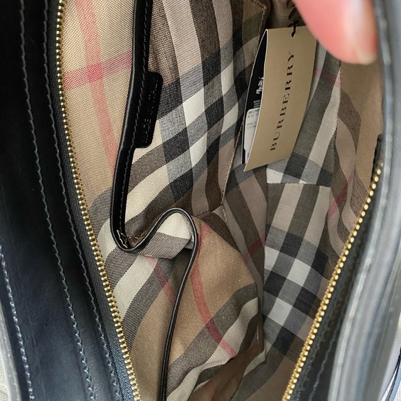 Burberry Dutton Bridle Handbag Black Nova Check - Picture 10 of 13